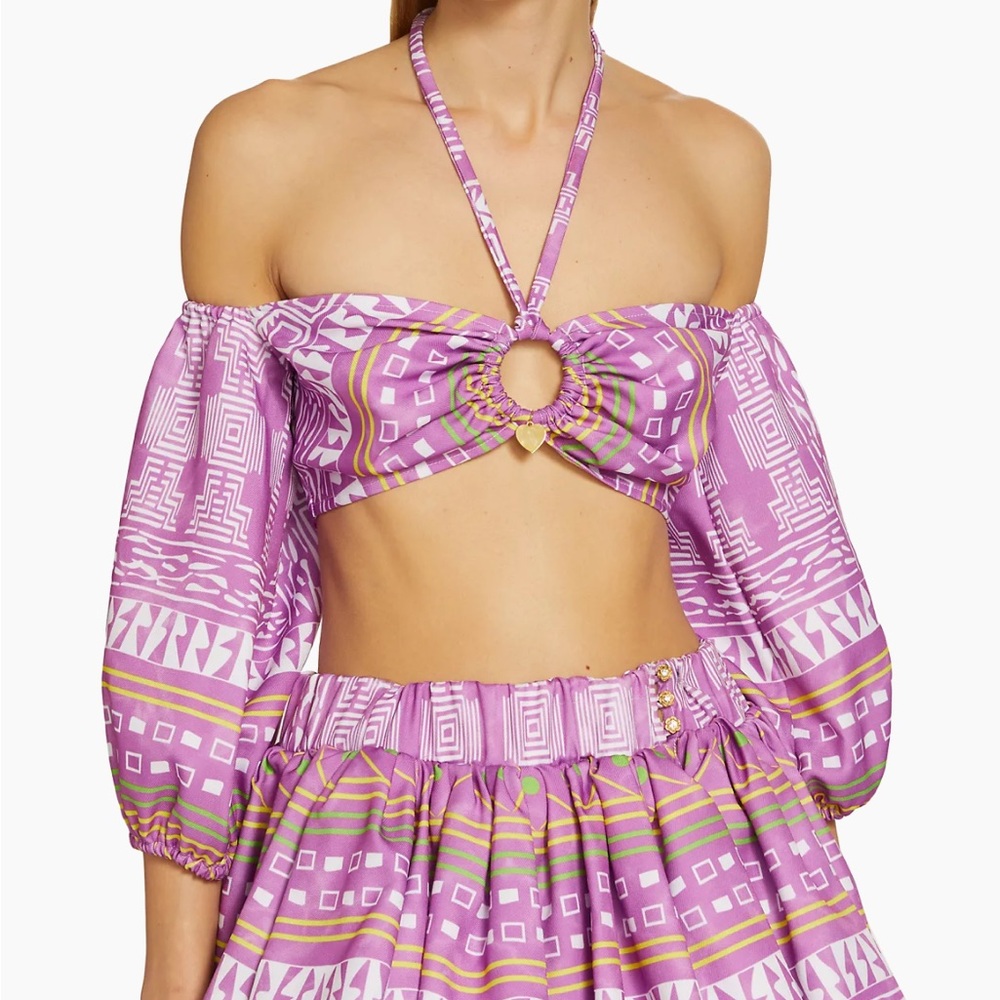 Claude Kameni Geometric-Print Halter Top NWT African Print